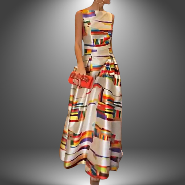 Amy Geometric Print Maxi Dress