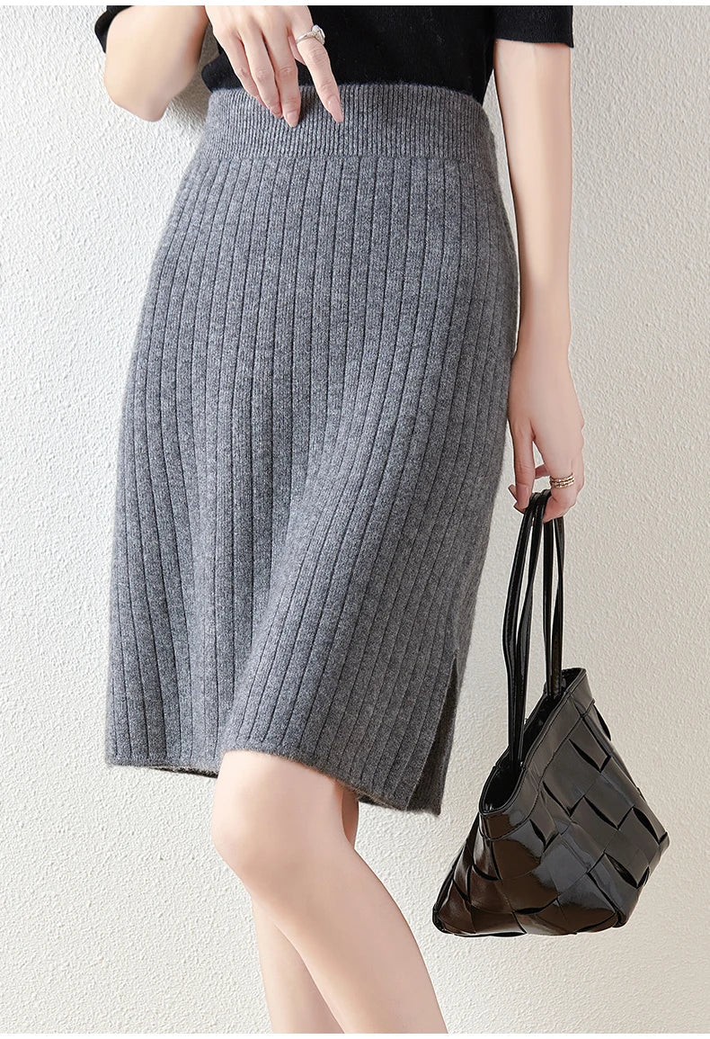Camilla Merino Wool Midi Skirt