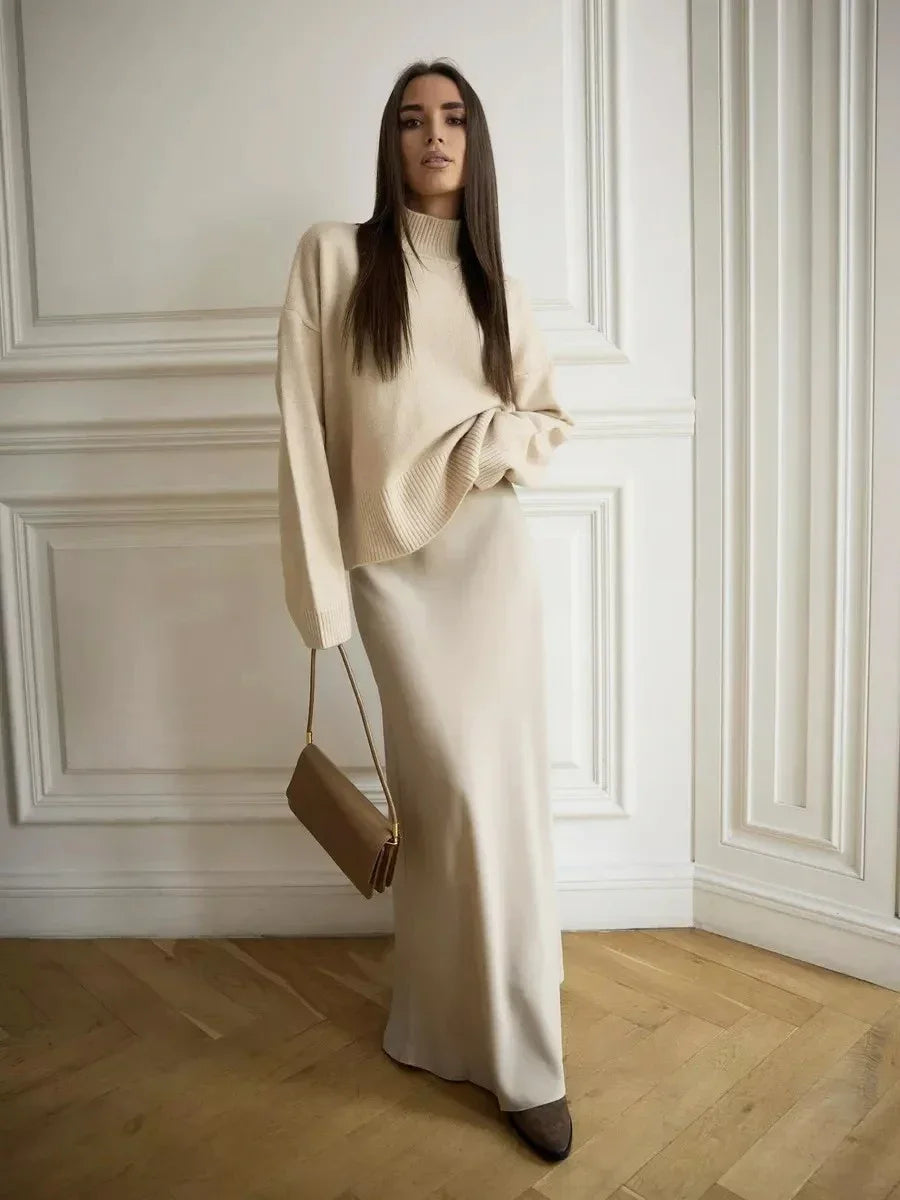 Seraphine Satin Fishtail Maxi Skirt