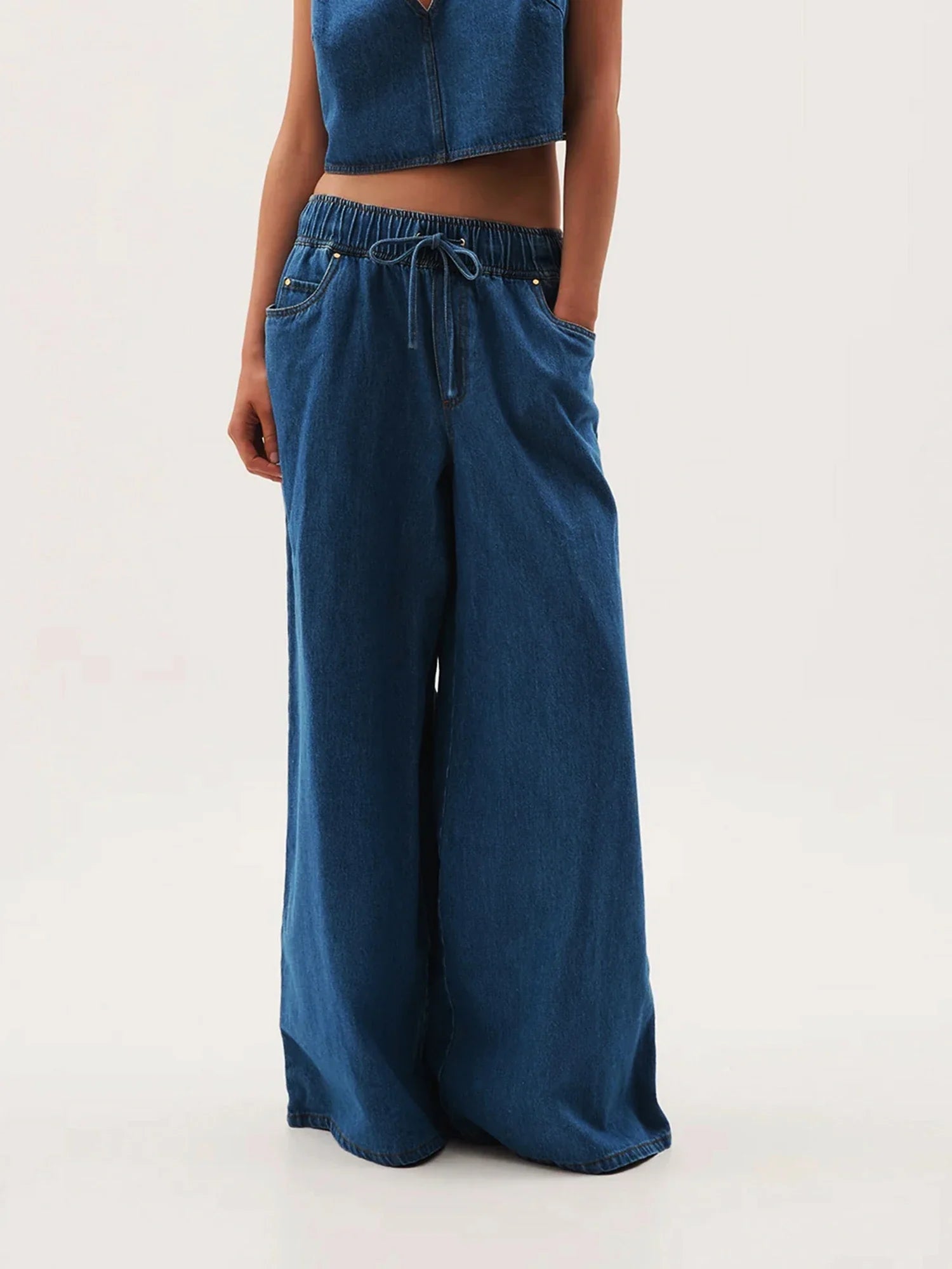 Monaco Drawstring Wide-Leg Jean