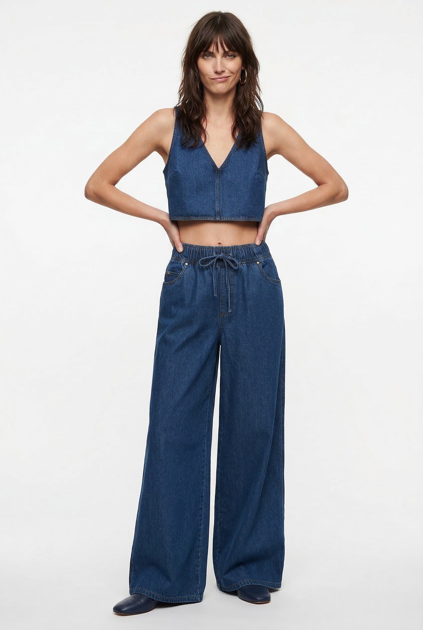 Monaco Drawstring Wide-Leg Jean